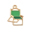 Camping Equipment Series Alloy Enamel Pendants, Golden, Stool, 20.5x15.5x1.5mm, Hole: 1.6mm