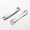 Tarnish Resistant 304 Stainless Steel Links connectors, Rectangle, Stainless Steel Color, 38.5x7x1mm, Hole: 4x4mm