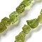 Raw Rough Natural Peridot Beads Strands, Nuggets, 6.5~9x5~6x3~5mm, Hole: 0.8mm, about 26~30pcs/strand, 7.48''~8.46''(19~21.5cm)