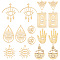 SUNNYCLUE 1 Box 16Pcs Tarot Style Stainless Steel Charms Hamsa Hand Evil Eye Charms Flat Round Sun Moon Charm Rectangle Card Double Sided Hollow Teardrop Charms for Jewelry Making Charm DIY Craft