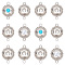 DELORIGIN 12pcs Snap Button Jewelry Charms Connector Charms Interchangeable Pendants Snaps Charms for Jewelry Making DIY Craft Necklaces Key Rings Key Chains Bracelet Hang Snap Base Pendant