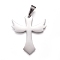 Tarnish Resistant 304 Stainless Steel Pendants, Cross, Stainless Steel Color, 38x32x1.5mm, Hole: 10x4.5mm