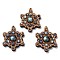 Beech Wood Pendants, with Natural Labradorite Beads, Star, 45x36.5x11.5mm, Hole: 1mm