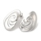 Non-Tarnish 304 Stainless Steel Stud Earrings, Shell Shape, Stainless Steel Color, 31x19mm