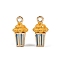 Brass Alloy Pendants, with Enamel, Rack Plating, Golden, Popcorn, 15.5x9x9mm, Hole: 1.6mm