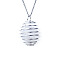 Natural Quartz Crystal Lantern Pendants, Oval Charms, with Platinum Plated Alloy Cage Findings, 30x25mm