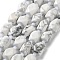 Natural Howlite Beads Strands, with Seed Beads, Faceted, Rhombus, 12~15x9~12x9~12mm, Hole: 1~1.2mm, about 20~21pcs/strand, 15.20~15.51 inch(38.6~39.4cm)