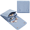 2Pcs Microfiber Cloth Jewelry Storage Bags with Brass Button, for Earring, Rings, Necklaces, Square, Light Blue, 10~10.2x10~10.2x1.17cm