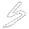 Non-Tarnish 304 Stainless Steel Link Chain Necklaces, with Lobster Claw Clasps, Oval with Cross, Stainless Steel Color, 23.7 inch(60.2cm)