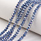Electroplate Glass Beads Strands, Opaque Solid Color, AB Color Plated, Faceted, Rondelle, Steel Blue, 3.5~3.8x3mm, Hole: 0.4mm, about 105~110pcs/strand, 29~31cm