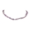 Natural Lepidolite/Purple Mica Stone Chip Beaded Necklace, Stainless Steel Color, 15.94~15.98 inch(40.5~40.6cm)