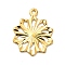 Rack Plating Brass Pendants, Long-Lasting Plated, Flower Charm, Golden, 18x14.5x1mm, Hole: 1.2mm
