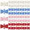 40Pcs 4 Colors Alloy Links Connector Charms, Bowknot, Mixed Color, 7.5x12x3mm, Hole: 0.9mm, 10pcs/color