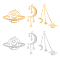 6Pcs 6 Styles 201 Stainless Steel Pendants, Laser Cut, Mixed Color, 41.5x18x1mm, Hole: 1.8mm, 1pc/style