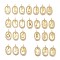 26Pcs Brass Micro Pave Cubic Zirconia Pendants, Cadmium Free & Nickel Free & Lead Free, Oval with Letter A~Z Charms, Real 18K Gold Plated, Clear, 18.5x11x3.5mm, Hole: 1.5x1.5mm