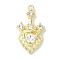 Rack Plating Alloy Pendants, with Crystal Rhinestone, Cadmium Free & Nickel Free & Lead Free, Heart Charms, Golden, 30x17x6mm, Hole: 1.6mm