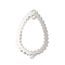 Brass Chandelier Component Links, Lace Edged Teardrop, 3-Hole, 925 Sterling Silver Plated, 25.5x16x0.9mm, Hole: 1.4mm