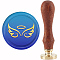 CRASPIRE Angle Wings Wax Seal Stamp Removable Brass Sealing Stamps Heads 30mm with Vintage Wooden Handle for Envelopes Letter Invitations Card DIY Wedding Birthday Christmas Holiday Decor