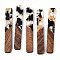 Transparent Resin & Walnut Wood Big Pendants, with Gold Foil, Rectangle Charms, Black, 51.5x7.5x3mm, Hole: 1.8mm