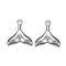 Tarnish Resistant 304 Stainless Steel Pendants, Whale Tail Shape, Stainless Steel Color, 25.5x25x2.8mm, Hole: 3mm
