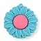PVC Plastic Pendants, Sunflower, Dark Blue, 49x46x11.5mm, Hole: 3mm