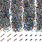 1200Pcs 4 Styles Glass Twisted Bugle Beads, Opaque Colours, Colorful, 5~12x2mm, Hole: 0.5mm, about 400pcs/style