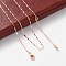 Brass Link Chain Necklaces for Women, with 304 Stainless Steel Lobster Clasp, Rack Plating, Lead Free & Cadmium Free, Long-Lasting Plated, Rose Gold, 18.01 inch(45.75cm)