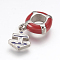 304 Stainless Steel European Dangle Charms, Large Hole Pendants, with Enamel, Anchor, Stainless Steel Color, 22mm, Pendant: 11x8x1.5mm, Hole: 5mm