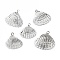 Shell Pendants, Shell Shape, Platinum, 20~27x20~30x7~9mm, Hole: 1.6~1.8mm