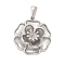 304 Stainless Steel Pendants, Flower Charm, Anti-Tarnish, Stainless Steel Color, 26.5x24x7mm, Hole: 2.5x7mm