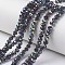 Electroplate Transparent Glass Beads Strands, Half Multi-color Plated, Faceted, Rondelle, Midnight Blue, 4x3mm, Hole: 0.4mm, about 110~115pcs/strand, 39~40cm