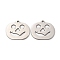 Non-Tarnish 201 Stainless Steel Pendants, Pumpkin Charm, Stainless Steel Color, 15.5x18.5x1mm, Hole: 1.4mm