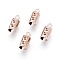Ion Plating(IP) 304 Stainless Steel Cord Ends, End Caps, Column, Rose Gold, 10x3mm, Hole: 1mm, Inner Diameter: 4mm