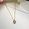 Fashionable Stainless Steel Rhinestone Flat Round Pendant Necklaces for Women, Various Options, Ideal Gift, Golden, Purple Velvet, 17.72 inch(45cm)