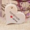 Paper Gift Tags, Hang Tags, For Arts and Crafts, For Valentine's Day, Thanksgiving, Heart with Word Thank You, White, 32x39x0.4mm, Hole: 4mm