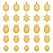 5Pcs 5 Style Alloy Pendant Cabochon Settings, Plain Edge Bezel Cups, Oval, Golden, Tray: 25~18x18~25mm, 32~45x23~30x2~2.5mm, Hole: 2~4x6mm