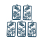 430 Stainless Steel Filigree Pendants, Spray Painted, Etched Metal Embellishments, Rectangle with Flower, Cadet Blue, 27x13x0.4mm, Hole: 1.2mm