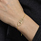 Brass Oval Link Bracelets, Curb Chain Bracelets for Women, with Cubic Zirconia, Golden, Inner Diameter: 6-1/4 inch(16cm)