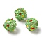 Handmade Lampwork Beads, Flower, Lime, 11~13mm, Hole: 1.2mm