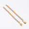 Ion Plating(IP) 304 Stainless Steel Chain Extender, with Teardrop Charms, Golden, 62~70mm, Ring: 4x3x0.5mm