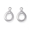 Non-Tarnish 201 Stainless Steel 2-Loop Link Pendants, Laser Cut, Teardrop, Stainless Steel Color, 17x10.5x1mm, Hole: 1.8mm