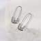 Fashionable Brass Cubic Zirconia Brooch Shape Hoop Earrings, Brooch Shape, 32x11mm