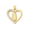 Brass Micro Pave Cubic Zirconia Pendants, Heart with Virgin Mary Charms, Rack Plating, Long-Lasting Plated, Lead Free & Cadmium Free, Real 18K Gold Plated, 22.5x21.8x2.5mm, Hole: 4x3.5mm