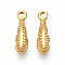 304 Stainless Steel Charms, Ion Plating(IP), Feather Charm, Real 18K Gold Plated, 14x4x2mm, Hole: 1.2~1.4mm