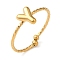 304 Stainless Steel Open Cuff Rings, Jewely for Women, Real 18K Gold Plated, Letter Y, Inner Diameter: 19mm, Letter: 8x6mm