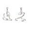 2Pcs 2 Styles Brass Pendant Cabochon Settings, Platinum, 22~27.5x26~28.5x16.5~19mm, Hole: 5.5x4mm, 1pc/style