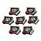 25Pcs Teachers' Day Theme Opaqie Resin Pendants, Blackboard Charm, Colorful, 19~20x27~28x4~5mm, Hole: 1.4~1.8mm