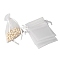 100Pcs Rectangle Organza DIY Craft Drawstring Bags, for Valentine Birthday Wedding Party Candy Wrapping, White, 9x7cm