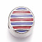 304 Stainless Steel European Beads, with Enamel, Large Hole Beads, Oval, Colorful, Stainless Steel Color, 12x11x7.5mm, Hole: 5mm