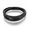 Braided Microfiber PU Leather Cord Multi-strand Bracelets, with 304 Stainless Steel Magnetic Clasps, Gunmetal, 8-1/4 inch(21cm), 4~5mm